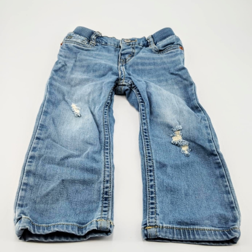 Kids Blue Levis Skinny Distressed Jeans - Picture 10 of 14